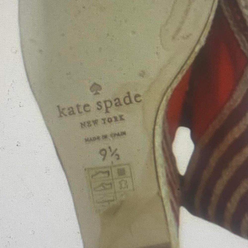 KATE SPADE Sweetie Red Espadrille Wedges Size 9.5 - Picture 7 of 10